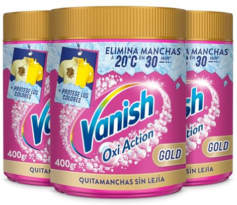 Vanish Oxi Action Gold Quitamanchas Multibeneficio para la ropa, Elimina Olores y Evita Desteñidos, en Polvo, sin Lejía, 1,2kg