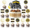 Umrah Mubarak Kuchendekoration, 13 Stück, Schwarz / Gold, Umrah, Mubarak, Eid, Cupcake-Topper, Glitzer, Mond, exquisite Dekorationen für Ihr Zuhause, Ramadan, islamisch, muslimische Ornamente,