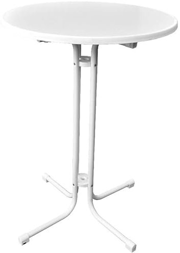 METRO Professional Runder Stehtisch, Stahl/Sevelit-Platte, ⌀ 80 x 110 cm, Klappbar, Bar-Tisch, Wasserabweisend, Weiß