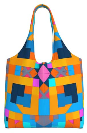 WBQLSL numerical jigsaw puzzle Printed canvas bag for women, large capacity shoulder bag, daily travel handbag