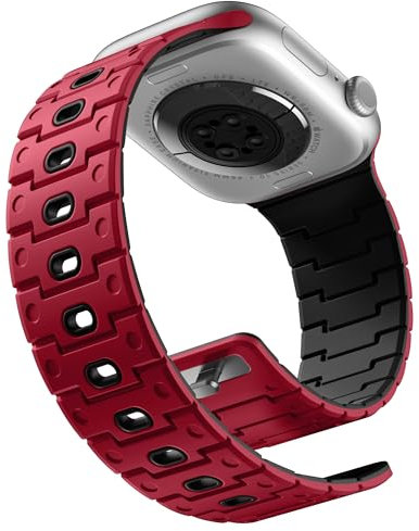 Bandletic Kompatibel mit Apple Watch Armband - 42mm (Serie 10) 40mm 41mm 38mm, Silikon Sport Magnetbänder Band für iWatch Series 10 SE 9 8 7 6 5 4 3 2 1