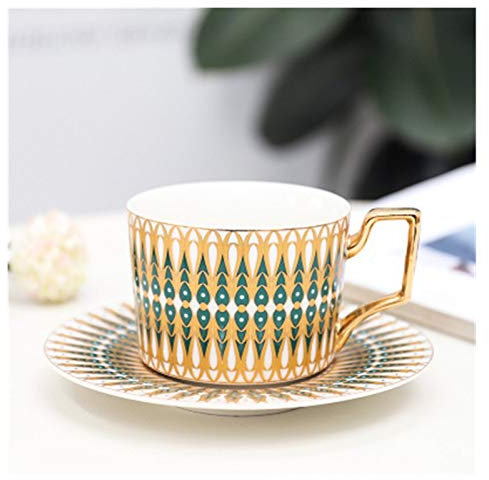 KFXYSM Coffee Cups Set,Coffee Mug Set Moroccan Coffee Cup and Saucer Set Ceramic Cappuccino Afternoon Tea Cup 250ml(Luxury Middle East)