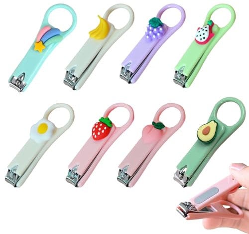 8 Pcs Baby Nail Clippers, Kids Nail Clipper, Toddler Nail Clipper, Nail Clippers, Kids Fortable Light Pedicure Kit, Sturdy Nail Trimmer Fingernail Clippers for Women, Girls, Children