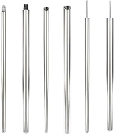 sawyofu Piercing Taper Insertion Tool 6pcs 16G 18G Stainless Steel Flat Back Earring Labret Cartilage Piercing Threader Insertion Changing Tool For Nose Ear Lip Eyebrow