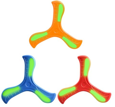 IDNVFY 3 Stücke Leuchtender Bumerang, Cartoon Fun Frisbee, Outdoor-Sportspielzeug, Eltern-Kind-Interaktives Spielzeug.