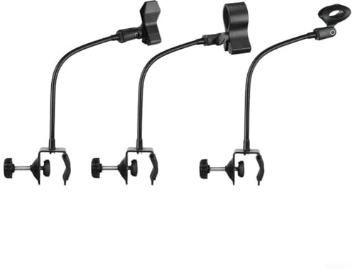 Support de microphone fiable avec col de cygne flexible pour un positionnement optimal du son (micro de 28 à 40 mm de diamètre)