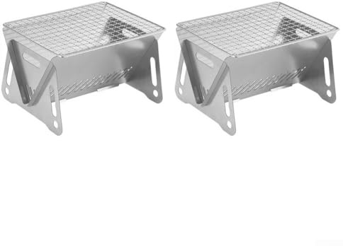 Portable Mini Grill, 25X19x2cm Folding Charcoal Grill Lightweight & Long-lasting For Camping Including Storage Bag