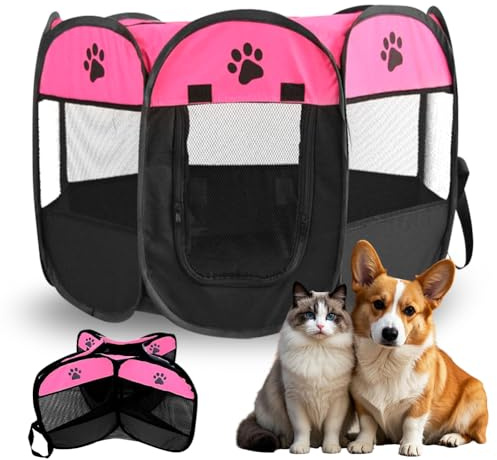 Enclos pliable pour chiots, chats, petits animaux, 74 x 74 x 43 cm, pour la maison, pour chiens, chats, lapins, intérieur et extérieur