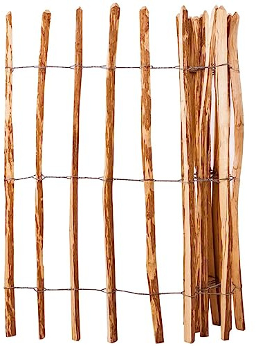 Xhnifbn Staketenzaun Haselnuss 120x250 cm Naturholz Gartenzaun Rollzaun sichtschutz für Balkon Garten Beetumrandung Robust und Langlebig für Outdoor-Bereich