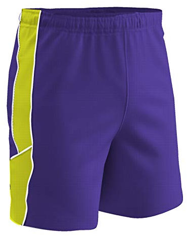 Champro - Pantaloncini da Calcio Unisex per Bambini, Unisex - Bambini, Pantaloncini, SS10, Viola/Giallo Ottico/Bianco, XL
