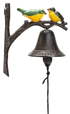 Sungmor Schwere Pflicht Gusseisen Hänge-Bell - Handbetrieb Deko Tür Bell - Wand Montierte Farbe Vögel - Garden, Home, Store & Outdoor Dekorationen