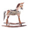Artisanal Schaukelpferd aus Holz, 60 cm, Statue, Dekoration, Retro, Vintage.