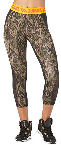 Zumba Fitness Wide Jacquard Tight Shaping Waistband Booty Lifting Pants Workout Print Capri Compression Leggings For Women