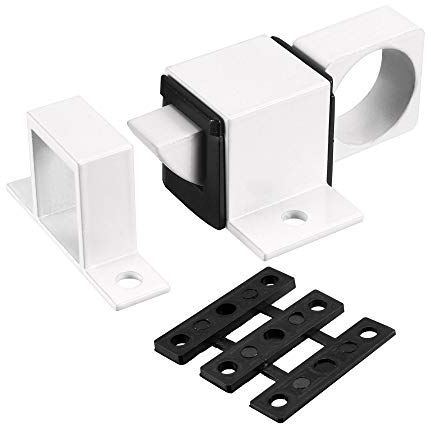 sourcing map Türriegelriegel, Aluminiumlegierung Automatisches Fenstertor Federprallschloss (Weiß)