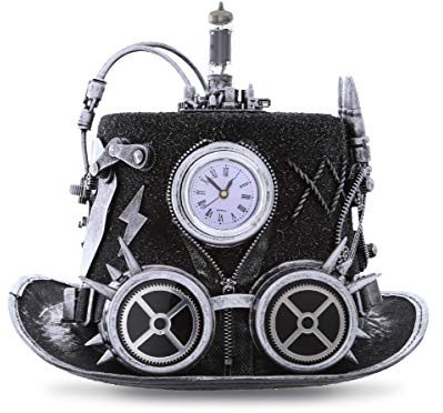 Attitude Studio Steampunk Brille Zeitreise Trip Hut Kostüm Fancy Silber