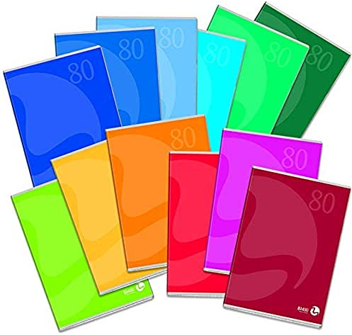 BM 0110597 BeMore Color 80 Heft A5, Lineatur 4 mm, kariert 4 mm, Papier 80 g/qm, mehrfarbig, Packung mit 12 Stück