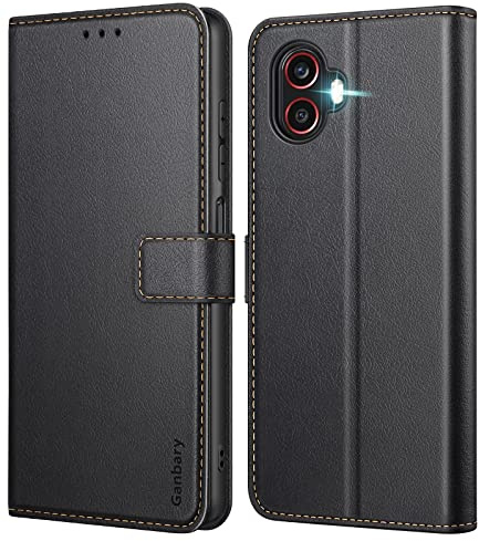 Ganbary Handyhülle für Samsung Galaxy Xcover6 Pro Hülle, Premium Leder Klapphülle [Kartenschlitzen] [Magnetverschluss] [Standfunktion] kompatibel mit Samsung Xcover 6 Pro Schutzhülle, Schwarz