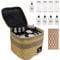 Camping Portable Spice Jars Set - Portable Spice Containers Set Storage Bag,9 Condiment Storage Container with Labels,Seasoning Jars Bottles Organizer for Outdoor Travel BBQ Picnic (Khaki)