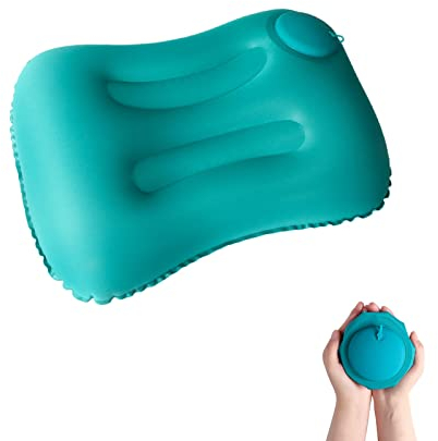 Aufblasbares Camping Kissen, Ultraleichtes Aufblasbares Kissen für Strand, Aufblasbares Nackenkissen, Komprimierbar Kompakt Ergonomisch Reisekissen Strandkissen Kopfkissen für Outdoor,Camping,Wandern