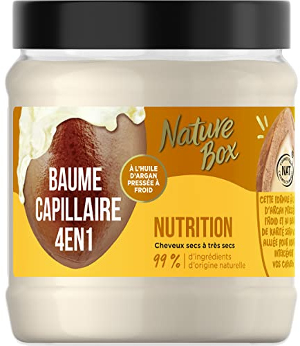 Nature Box - 4-in-1-Haarmaske – trockenes bis sehr trockenes Haar – mit kaltgepresstem Arganöl – 99% Inhaltsstoffe natürlichen Ursprungs – Vorshampoo – Conditioner – Pflegemaske ohne Ausspülen – 300