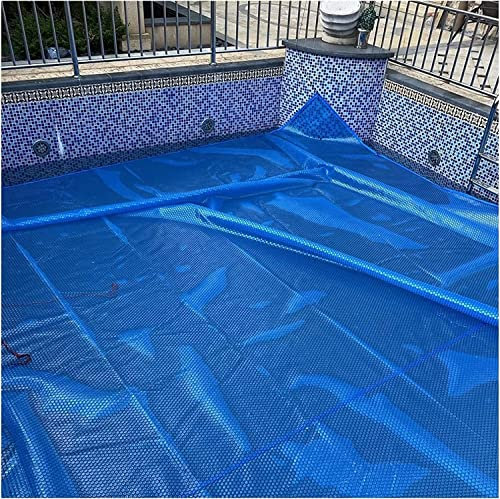 SAFWEL Protecteur de Piscine Anti - poussière Bâche à Bulles Couverture de Piscine Hors Sol, Rectangle - carré - octogonal, Film Pliant de Piscine Solaire Bleu (Size : 1mx 1m (3ftx3ft))