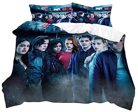 GYORI Rivdale Bettwäsche-Sets, 3D-Druck Rerdale Bettdeckenbezug,Bettbezug 200 X 200cm + Kopfkissenbezug 80 X 80cm,3D Bettwäsche Deko Für Zimmer (A,135x200+80x80cm)