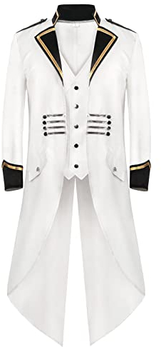 Gehrock Herren - Herren Retro-Trenchcoat Mittelalter Gehrock Mantel Viktorianischen Party Kostüm Frack Gericht Langarm Jacke Mantel Karneval Halloween Weihnachten Uniform Kostüm