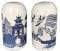 Blue Willow Salt & Pepper Shakers Pots Mills Ceramic Tableware Antique Oriental