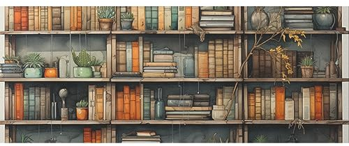 DNOVING 2 Rollen Bücherregal Geburtstag Geschenkpapier - 147,3 x 58,4 cm Geschenkpapier für Jungen & Mädchen Geburtstag & Hochzeit GWP-267621363