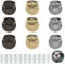 KINHARD Taschenverschluss für Häkeltaschen, 9 Stück Taschen Verschluss, Taschenverschlüsse Metall, Drehverschluss für Taschen, Geldbörsen und Ledertaschen