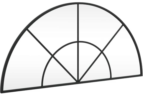 vidaXL Espejo de Pared Arco de Hierro Negro 80x40 cm