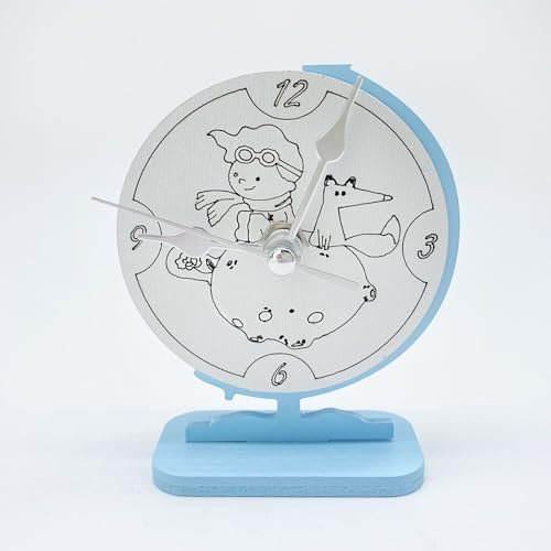 Doni Bomboniere 6 pz. Bomboniera Battesimo Bambino Comunione Maschietto cresima Orologio Piccolo Principe Nascita Ragazzo Incisione Volpe Feste a Tema Gadget Celeste Complete Originali economiche