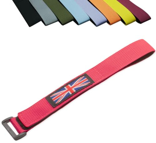 GreVeloro Klettband Haltegurt für Brompton Faltrad und andere Falträder, zur Fixierung Hinterrad am Hauptrahmen, UK-Flagge Union Jack Design, Klettverschluss-Gurt (Beere)