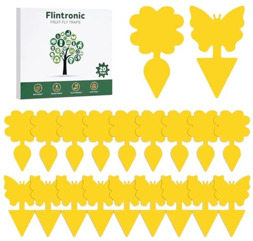 Flintronic 20 Stück Gelbsticker Trauermücken Bekämpfen, Fliegenfalle, Gelbe Klebefalle, Trauermücken Bekämpfenfür, Gelbtafeln für die Zimmerpflanzen Schädlingsbekämpfung