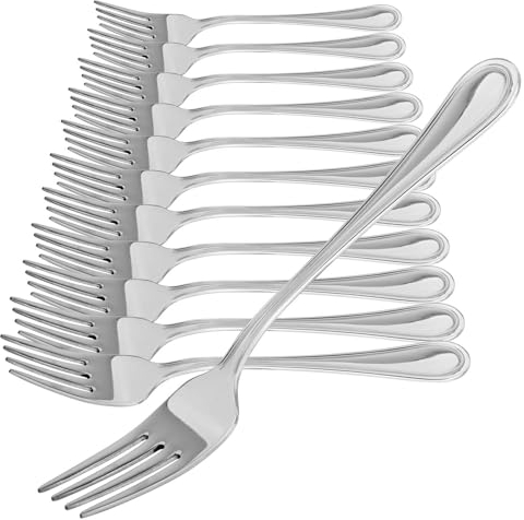 COM-FOUR® 12x fourchettes à gâteau en acier inoxydable 430 - couverts élégants au design simple - petites fourchettes à dessert - fourchettes à apéritif - 15 cm (15 cm - 12 pièces)