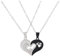 QKEPCY Magnetische Herzform Anhänger Halskette Puzzle Paar Schmuck Edelstahl Kette Kristall Verzierung Damenschmuck