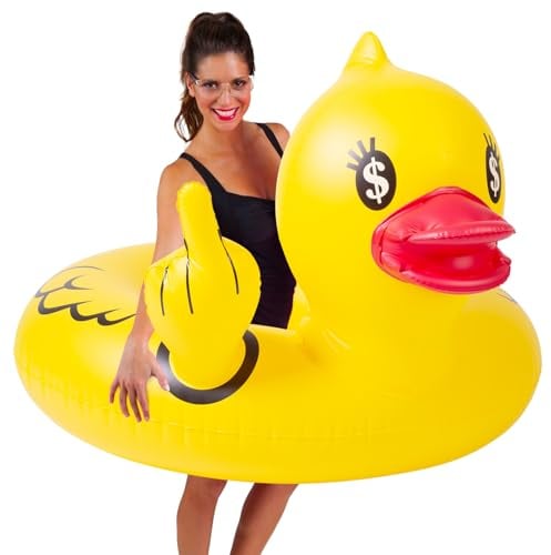 Float Joy Canard Bouée Piscine Gonflable Adulte 105cm Jeux Piscine Bouee et Matelas Gonflable Jouet d'eau
