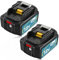 【2pièces 】 BL1860B Remplacement pour Makita 18V Batterie 5.5Ah BL1850 BL1860 BL1850B BL1840B BL1840 BL1830B 194205-3 Outils électriques sans Fil (Noir Bleu)