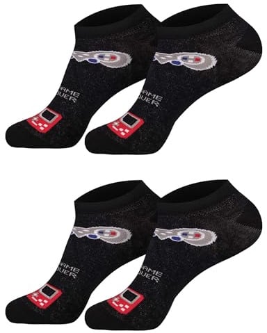 Sockenversandhandel Füßlinge Sneakersocken Funsocken Damen Jungen Mädchen Socken (2 Paar) witzig Computerspiel 42-47 Gaming