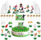 YADODO 32 Stück Tortendeko Fussball Geburtstag Kinder Jungen Männer Fussballsore Fussballfeld Fussballfer Fussball Tortendeko Fußball Tortendeko Football Deko Geburtstag Kinder Fußball Kuchen Deko