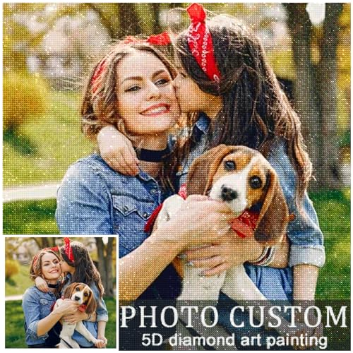 JIOJOG Diamond Painting Eigenes Foto - Diamond Painting Personalisierts Bild, 5D Benutzerdefinierte Diamant Painting Selbst Gestalten, Private Custom Personalisiert Painting Bilder üR Home Decor