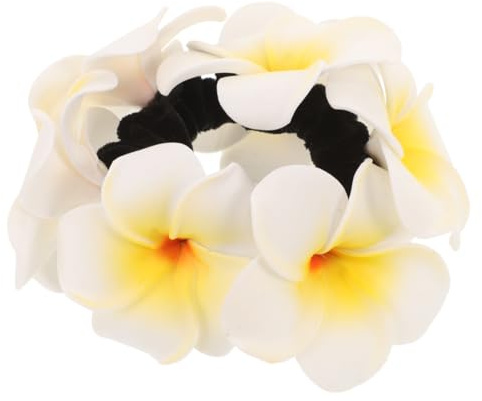 Beaupretty Hawaiianisches Blumen-Haargummi Plumeria Sommer Haarschmuck Elastisches Pferdeschwanz-Haarband Für Festival Hochzeit Und Strandurlaub