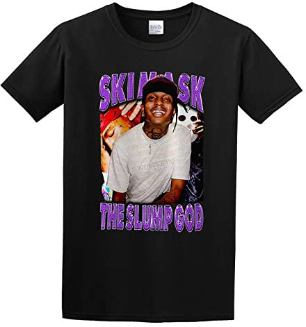 Ski Mask The Slump God Hip Hop Rap Unisex 100% Cotton Short-Sleeve T-Shirts Black XXXL