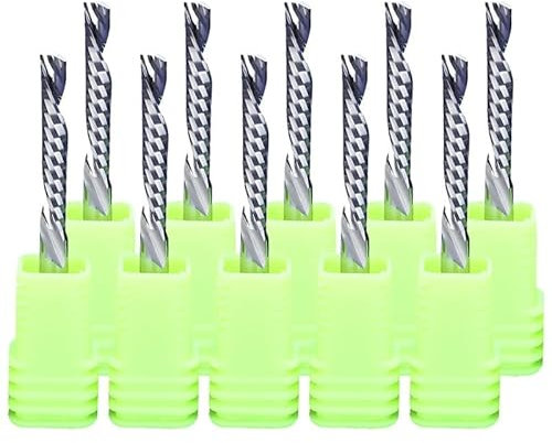 10 Pz/lotto 3.175/4/6 SHK Down Cut Fresa Singolo Flauto Spirale Bit Carburo di Tungsteno CNC Tool Router Punte for Incisione(3.175x2.5x10)
