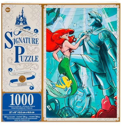 Disney Store The Little Mermaid 35th Anniversary 1000 Piece Jigsaw Puzzle - Unisex, 8-10 Years, 1000 Pieces, 1 Count, Cardboard, Classic Style, Adventure Under the Sea Experience