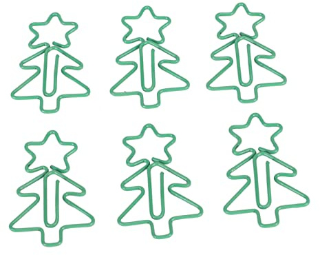 Rankomu Büroklammern, ausgefallene Büroklammern, Weihnachtsbaum-Stil, rutschfest, niedliche Büroklammern für Zuhause, Schule, Büro, Mehrzweck, kleine Planer-Clips, 100 Stück