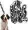 Zubehors Hundeleine Kette 2M/6,56 Ft, Bissfeste Hundeleine Kette Lustig, Großer Hund, Hausleine Für Mittelgroße Hunde, Kettenleine Schleppleine Hund, Silber