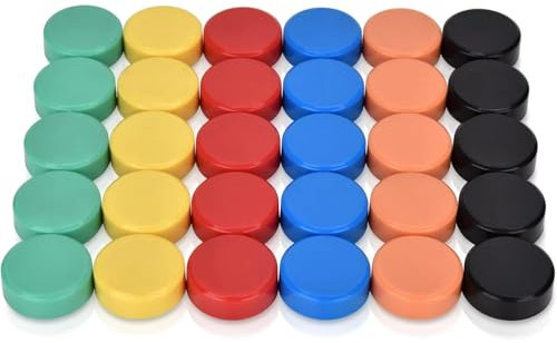 Linkgood 30 Stück Kleine Magnete - 20 mm - 6 Farben Kühlschrankmagnete, Whiteboard-Magnete für Magnettafel, farbige Klebemagne, ideal für Kiihischrank, Tafel, Schließfach, Büro,Werkstatt