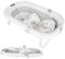 OHMG Bañera Bebe, Bañera Plegable Bebé, Bañera Bebé Con Termómetro Digital, Cojín De Baño, Bañera Bebe Plegable, Compacta Portátil Con Bandeja De Almacenamiento (Gris-80 x 50 x 23 cm)