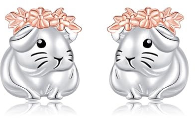 DAYLINLOVE Meerschweinchen Geschenke 925 Sterling Silber Meerschweinchen Stud Ohrringe Meerschweinchen Schmuck Geschenke für Frauen Meerschweinchen Liebhaber